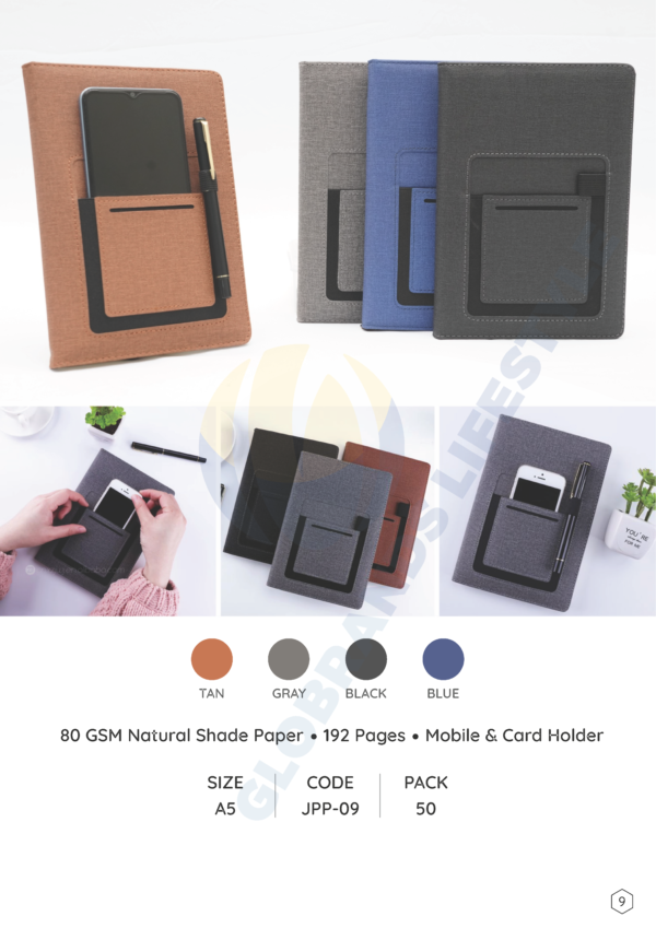 GL - Diary With Mobile & Card Holder - (JPP-09)