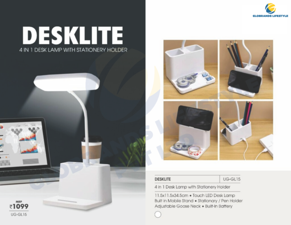 DESKLITE  4in1 Desk Lamp With Stationary Holder