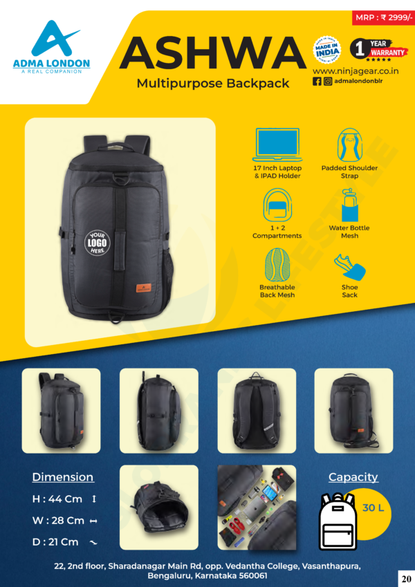 AL - Ashwa - Multipurpose Backpack 30L