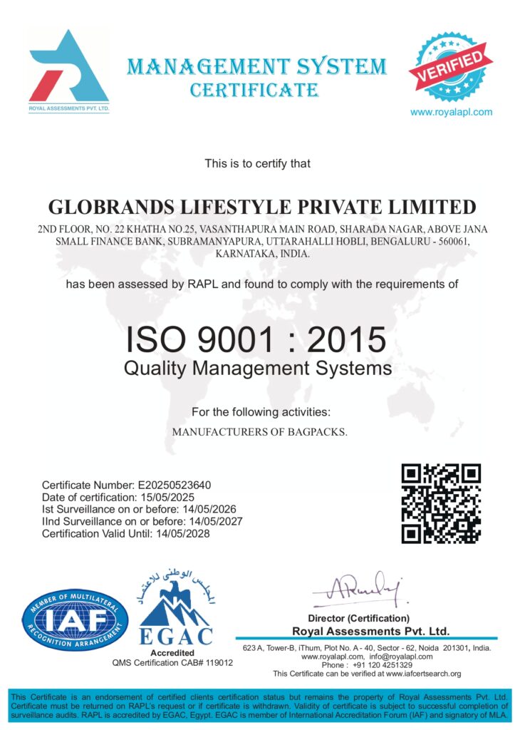 Final Certificate 9001 GLOBRANDS LIFESTYLE PRIVATE LIMITED page 0001